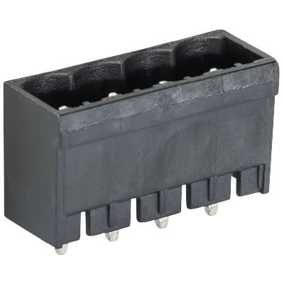 Wieland - embase droite PCB fermée 4 pôles séries 8113 s pas de 5,00mm sans marquage noir