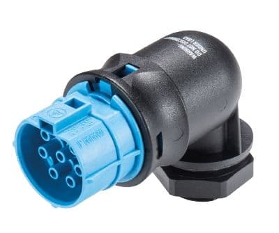 Wieland - Embase RST20i7 femelle coudée 90° à vis M20 bleu clair