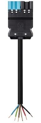 Wieland - Cordon GST18i6 6G1,5 HO5Z1Z1F 6m M/- noir/bleu ss halogène (Eca)