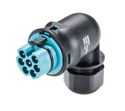 Wieland - Connecteur coudé RST20i7 mâle à vis 6-10mm turquoise
