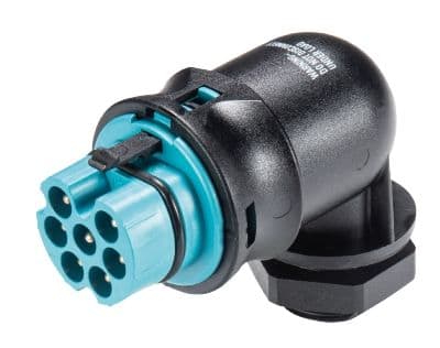 Wieland - Embase coudée RST20i7 M20 mâle à vis turquoise