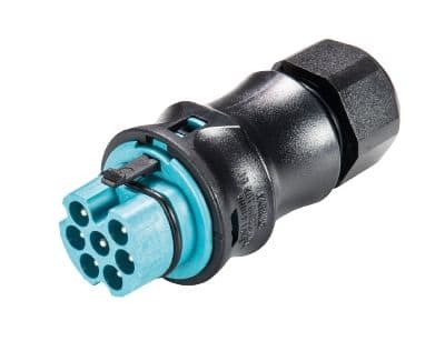 Wieland - Connecteur RST20i7 mâle à sertir (hors contacts) 10-14mm turquoise