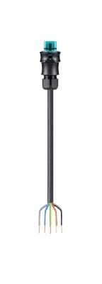 Wieland - Cordon RST20i5 5G1,5² HO5Z1Z1F 1m M/- turquoise ss halogène (Bca)