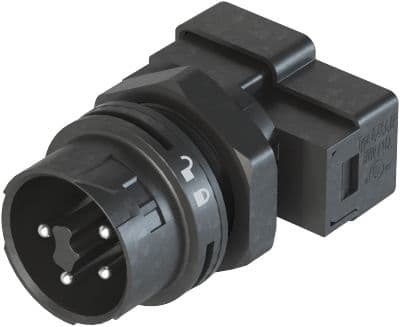 Wieland - Embase RST16i4 MOLA mâle à ressort noir avec joints sur chaque contacts