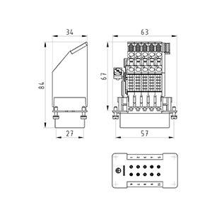 Wieland - adaptateur multipôles revos bas saf kl 10 2,5 50