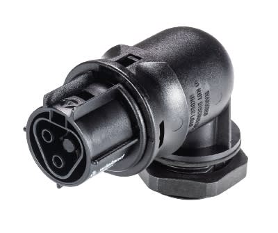 Wieland - embase RST20i2 coudée femelle à ressort Noir