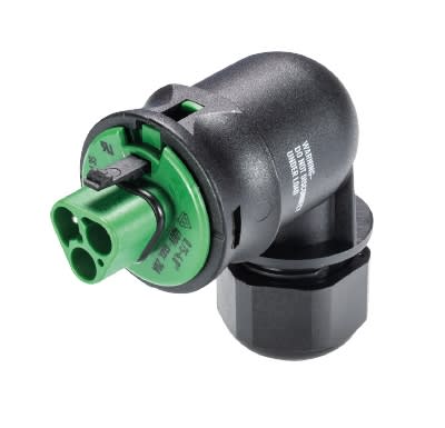 Wieland - connecteur RST20i3 coudé mâle à vis 6-10mm Vert