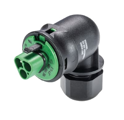 Wieland - connecteur RST20i3 coudé mâle à vis 10-14mm Vert