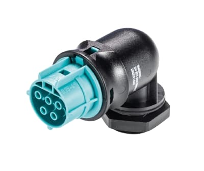 Wieland - embase RST20i5 coudé femelle à vis M25 Turquoise