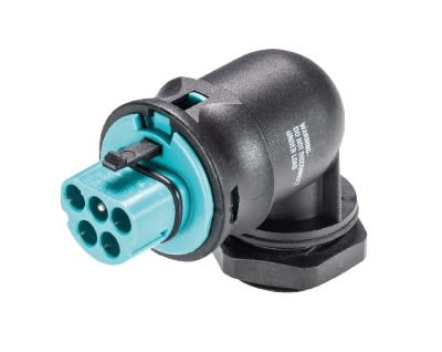 Wieland - embase RST20i5 coudé mâle à vis M25 Turquoise