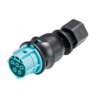 Wieland - embase RST20i5 coudé 7° femelle à vis M16 Turquoise