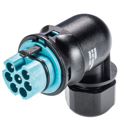 Wieland - Connecteur RST20i6 coudé mâle simple à vis turquoise