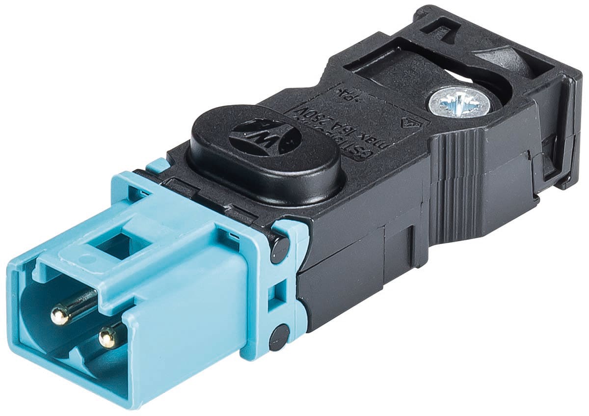Wieland - connecteur GST15i2 mâle bleu pastel avec capot noir