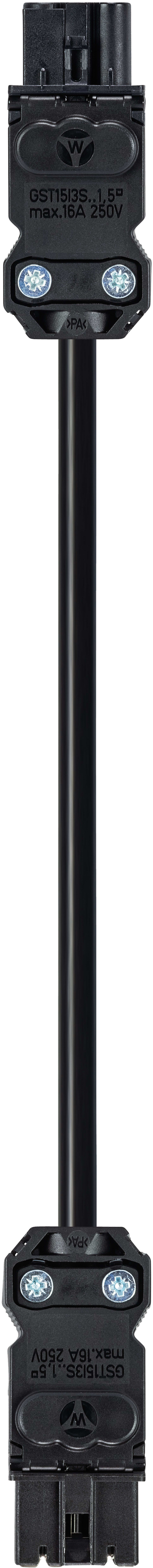 Wieland - cordon GST15i3 6m m/f 1,5² HOZ1Z1f noir ss halogène (Eca)