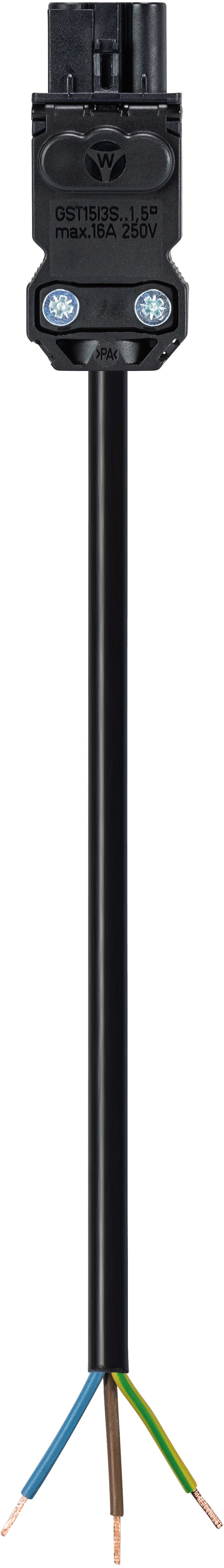 Wieland - cordon GST15i3 2m f/- 1,5² HOZ1Z1f noir ss halogène (Eca)