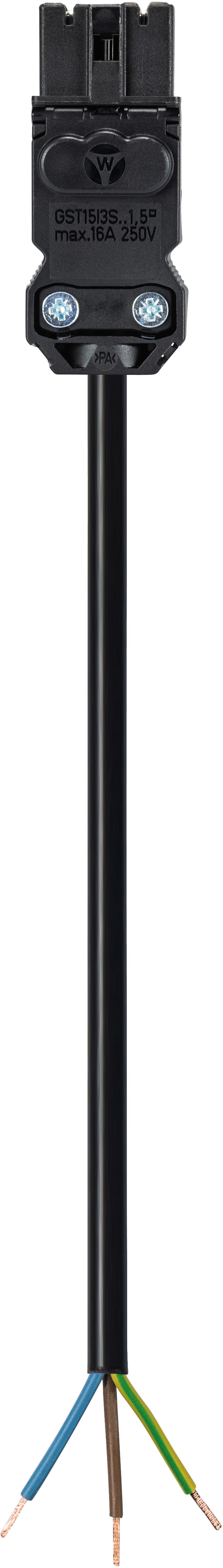 Wieland - cordon GST15i3 1m m/- 1,5² HOZ1Z1f noir ss halogène (Eca)