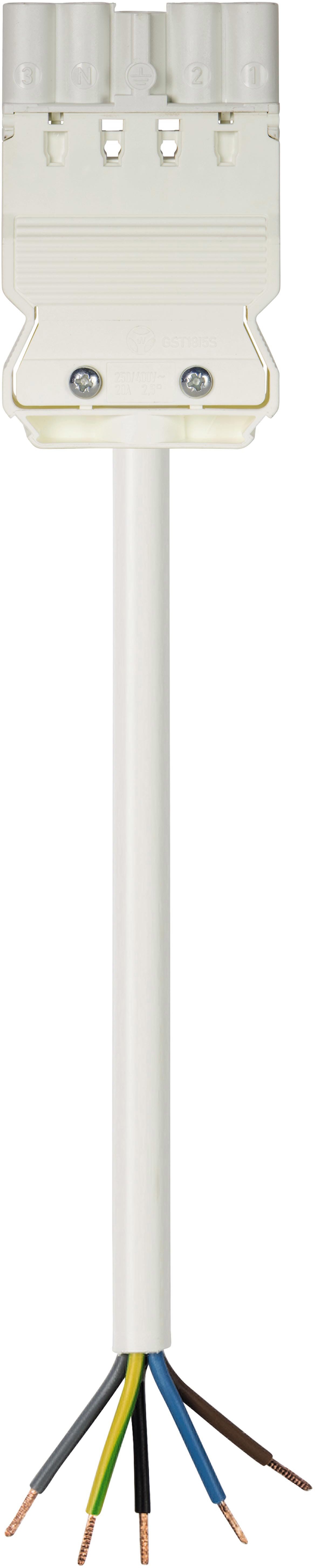 Wieland - cordon GST18i5 1m M/- 2,5² HO5Z1Z1F Blanc ss halogène (Eca)