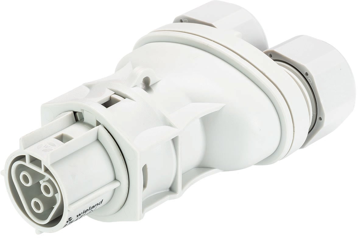 Wieland - connecteur RST20i3 femelle double à ressort 10-14mm Gris clair