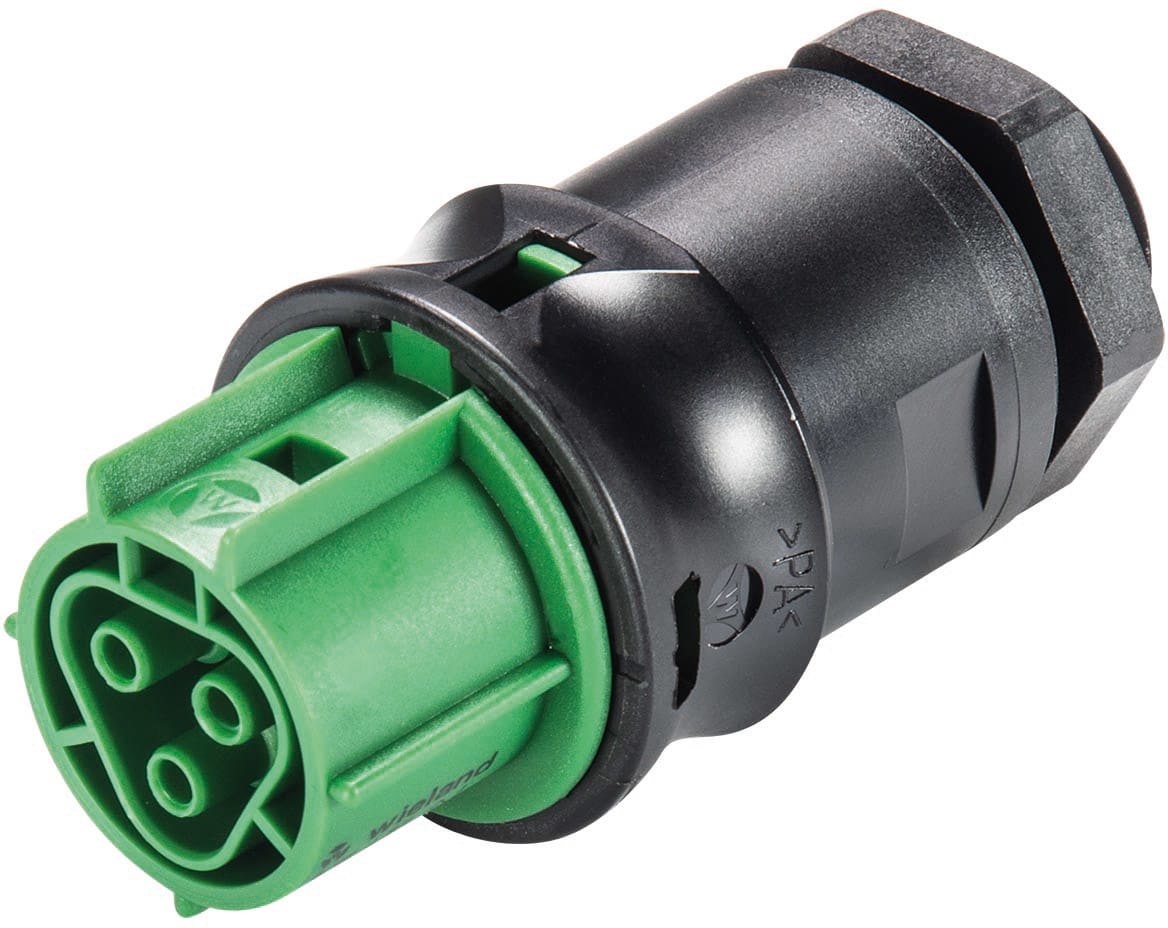 Wieland - embase RST20i3 femelle M20 à vis Vert