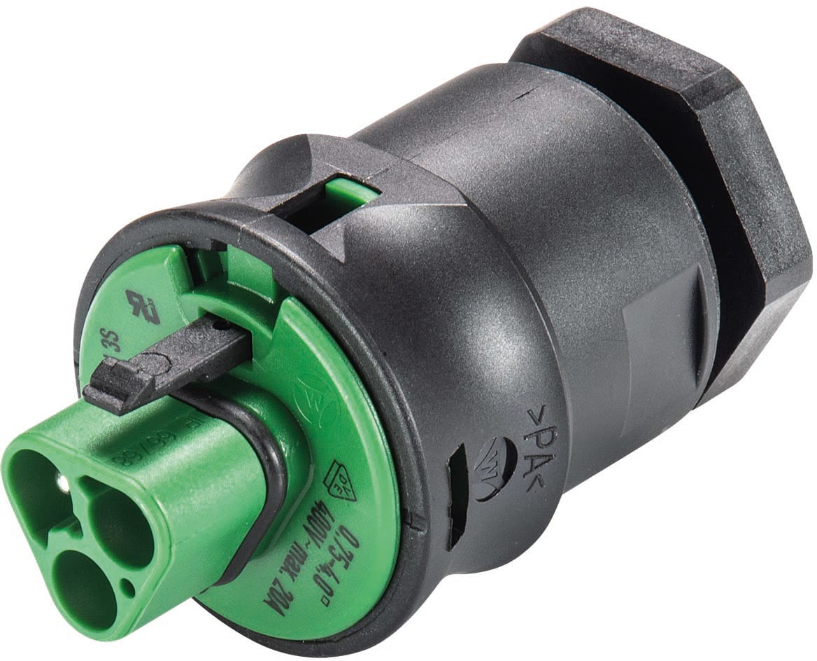 Wieland - embase RST20i3 mâle M20 à vis Vert