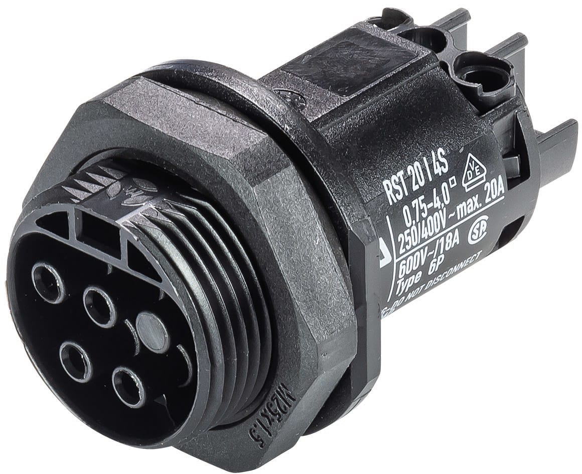 Wieland - embase RST20i4 femelle à vis M25 Noir