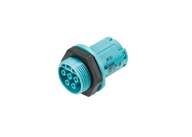 Wieland - embase RST20i5 femelle à sertir M25 Turquoise