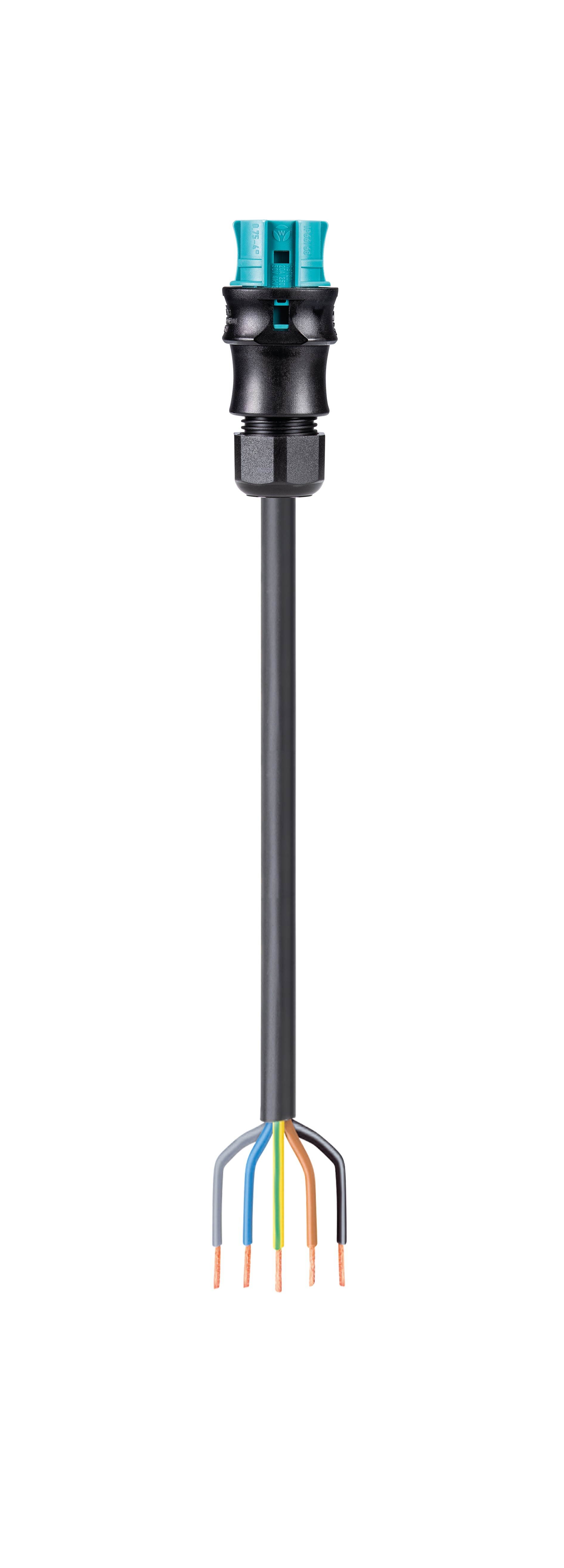 Wieland - cordon RST20i5 9m F/- 2,5² HO5Z1Z1F Turquoise ss halogène (Eca)