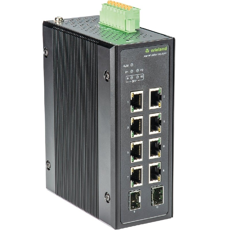 Wieland - Switch Ethernet non manageable Giga Ethernet 8 ports RJ45, 2 SFP 1000Mbps