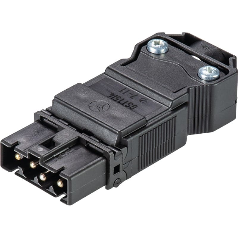 Wieland - Connecteur GST15i4 male à vis noir cable droit (6,5-12,5mm)