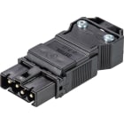 Wieland - Connecteur GST15i4 male à vis noir cable droit (6,5-12,5mm)