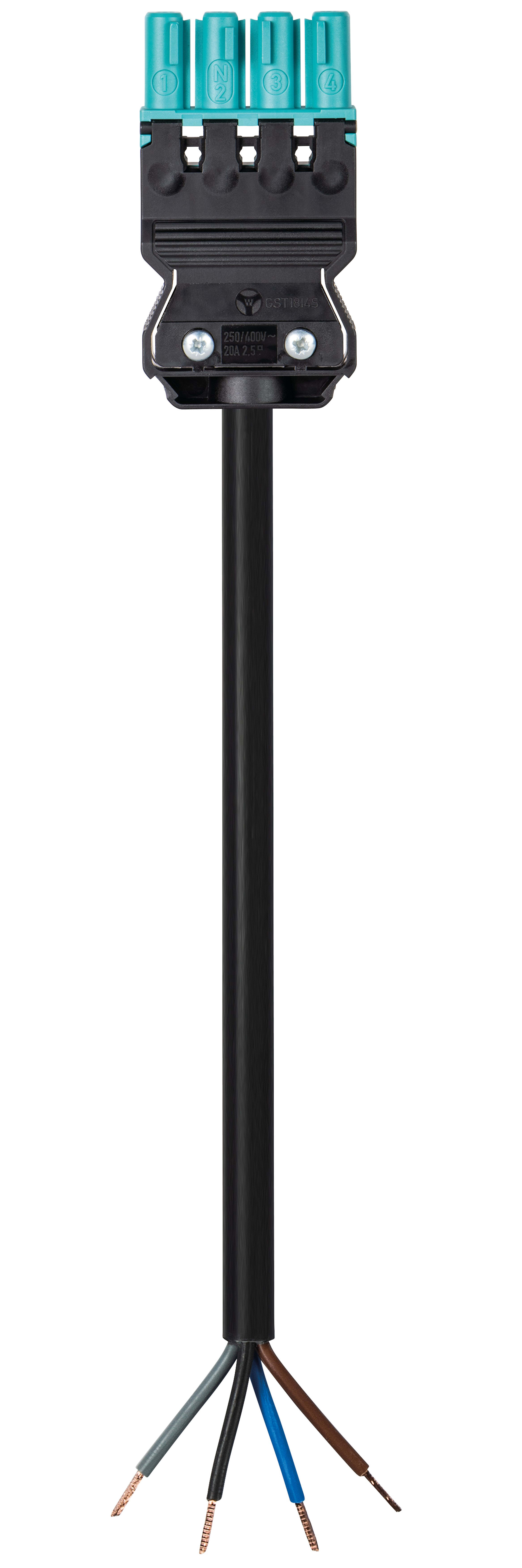 Wieland - cordon GST18i4 4m M/- 1,5² HO5Z1Z1F Turquoise (Eca)