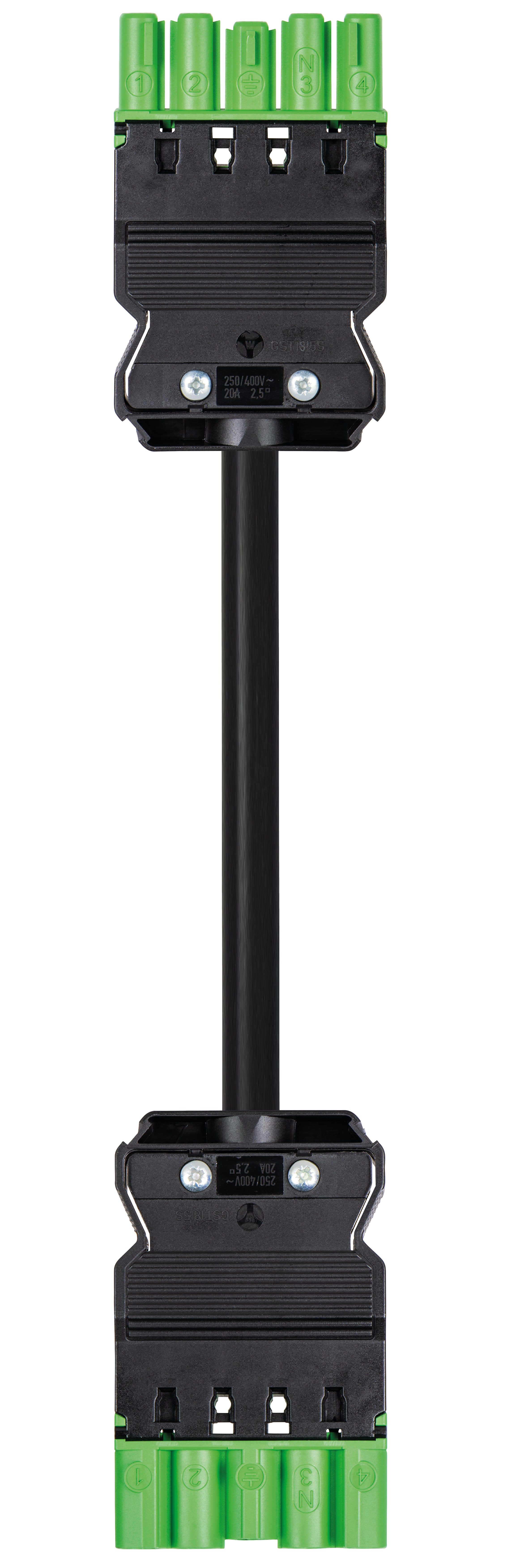 Wieland - cordon GST18i5 1m M/F 1,5² HO5VVF Vert (Eca)