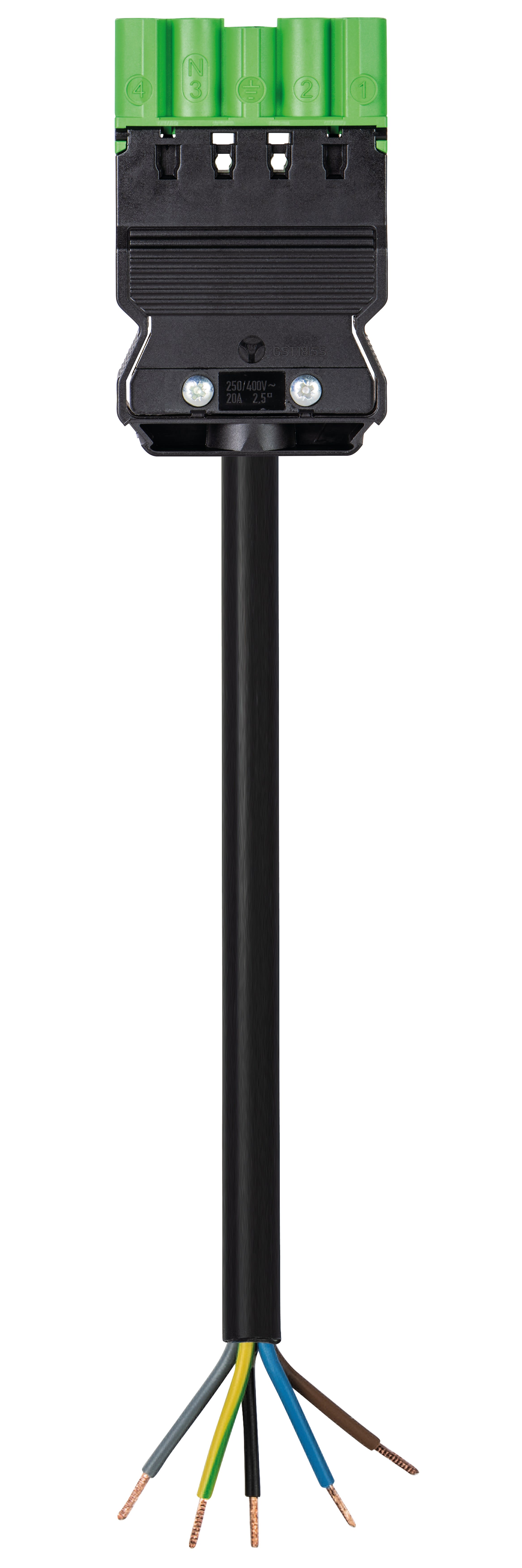Wieland - cordon GST18i5 1m M/- 1,5² HO5Z1Z1F Vert (cca)