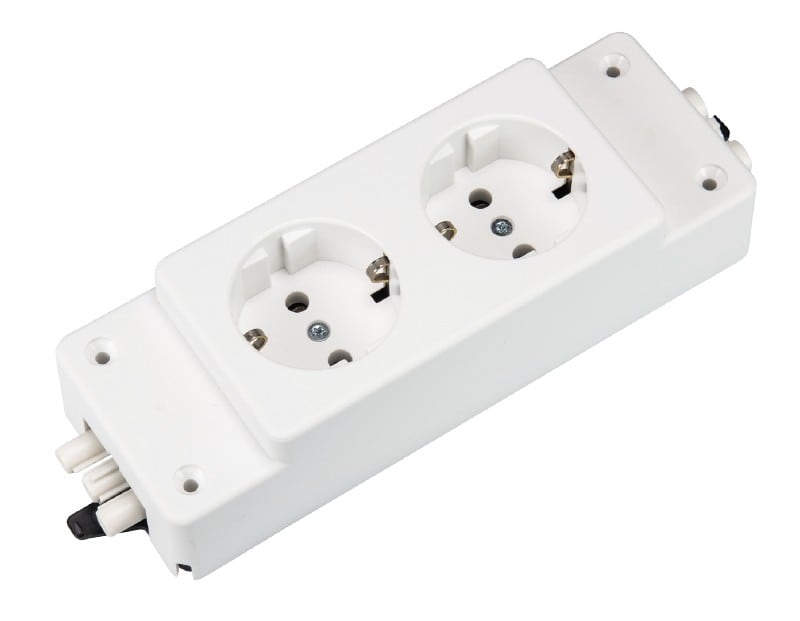 Wieland - nourrice 2 PC Schuko alim trav. GST18i3 Blanc
