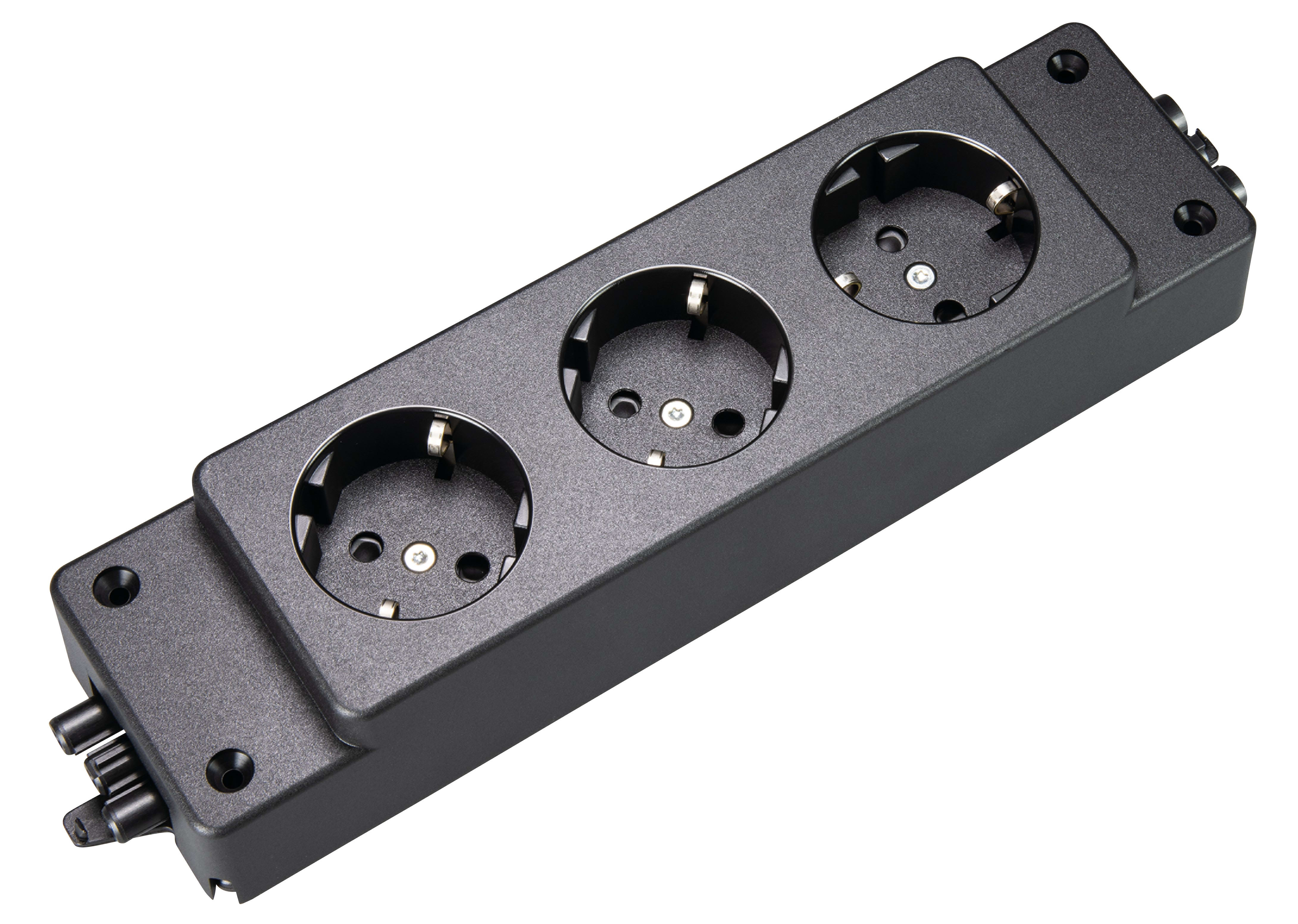 Wieland - nourrice 3 PC Schuko alim trav. GST18i3 Noir avec protection contact