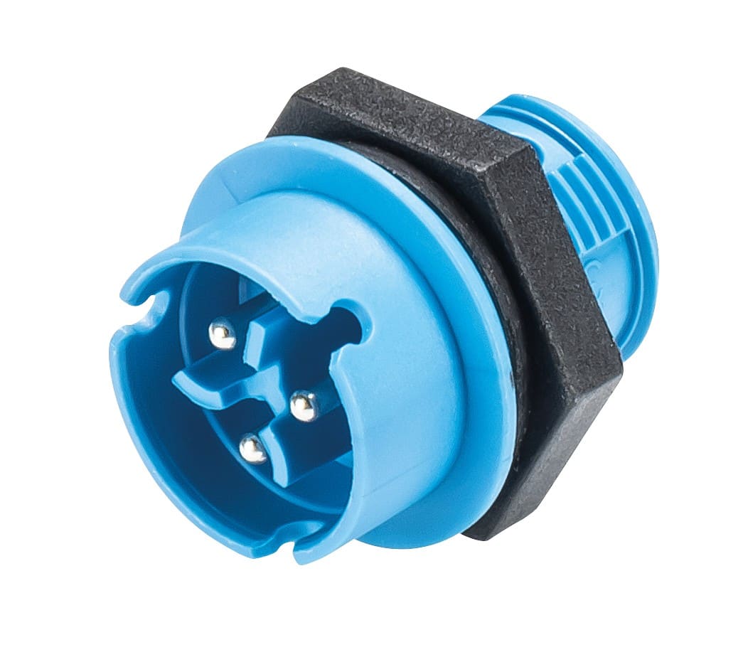 Wieland - embase RST08i3 mâle à vis bleu clair