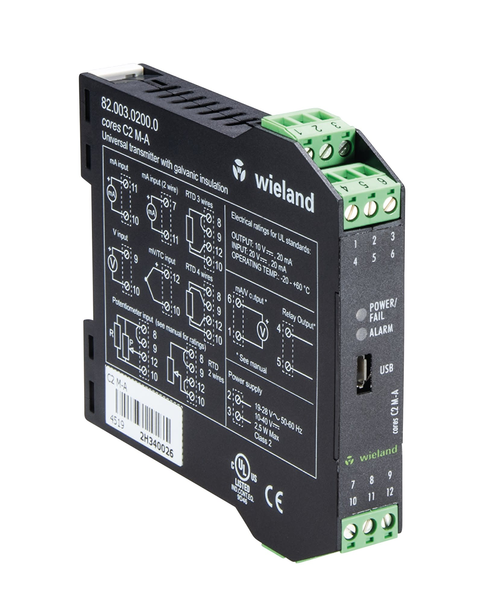 Wieland - amplificateur d'isolement analogique cores c2 m-a