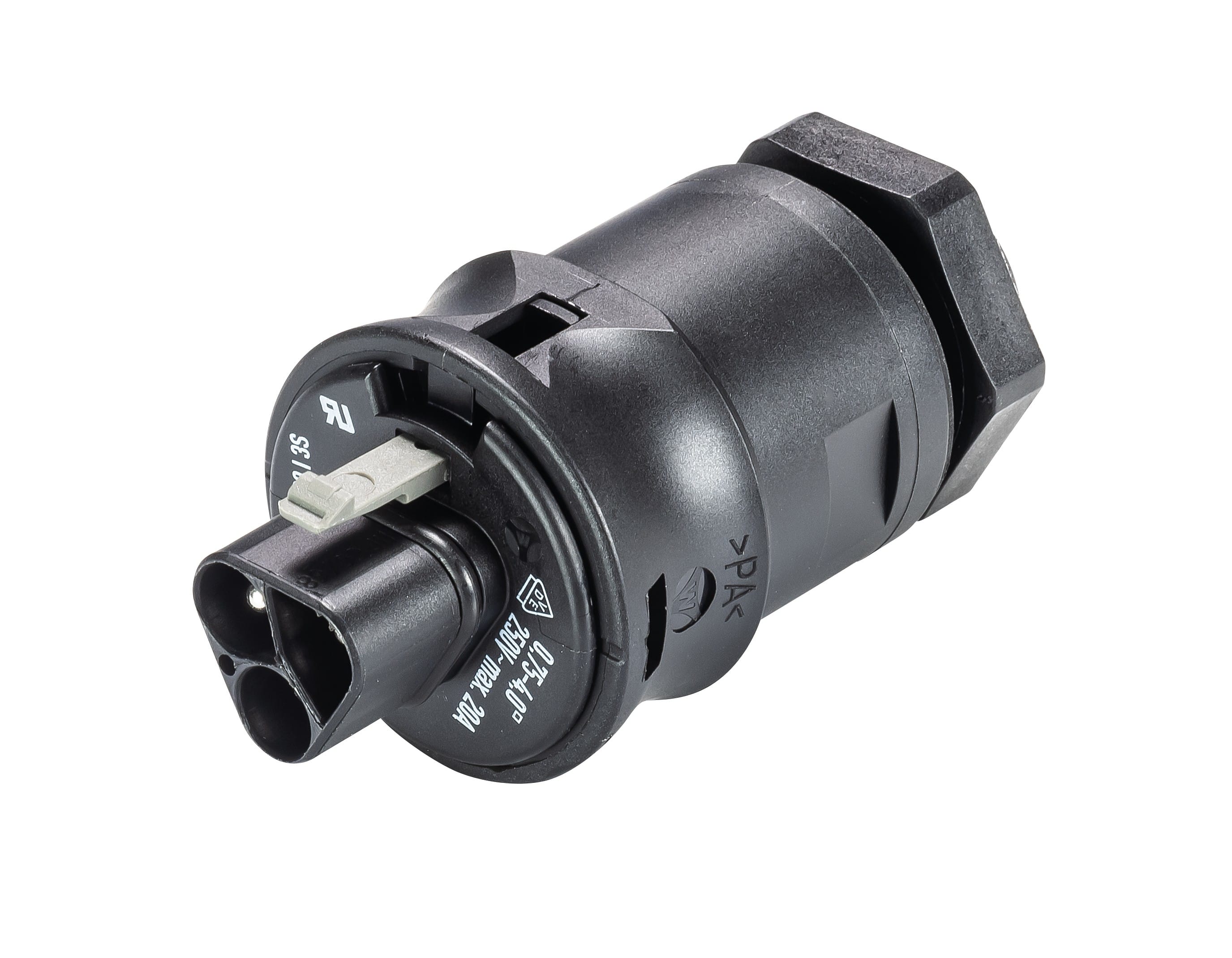 Wieland - embase RST20i3 mâle M20 à ressort Noir