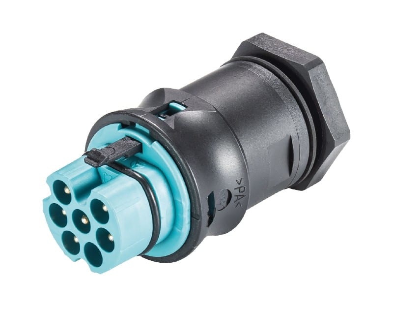 Wieland - Embase RST20i6 M25 mâle à vis turquoise