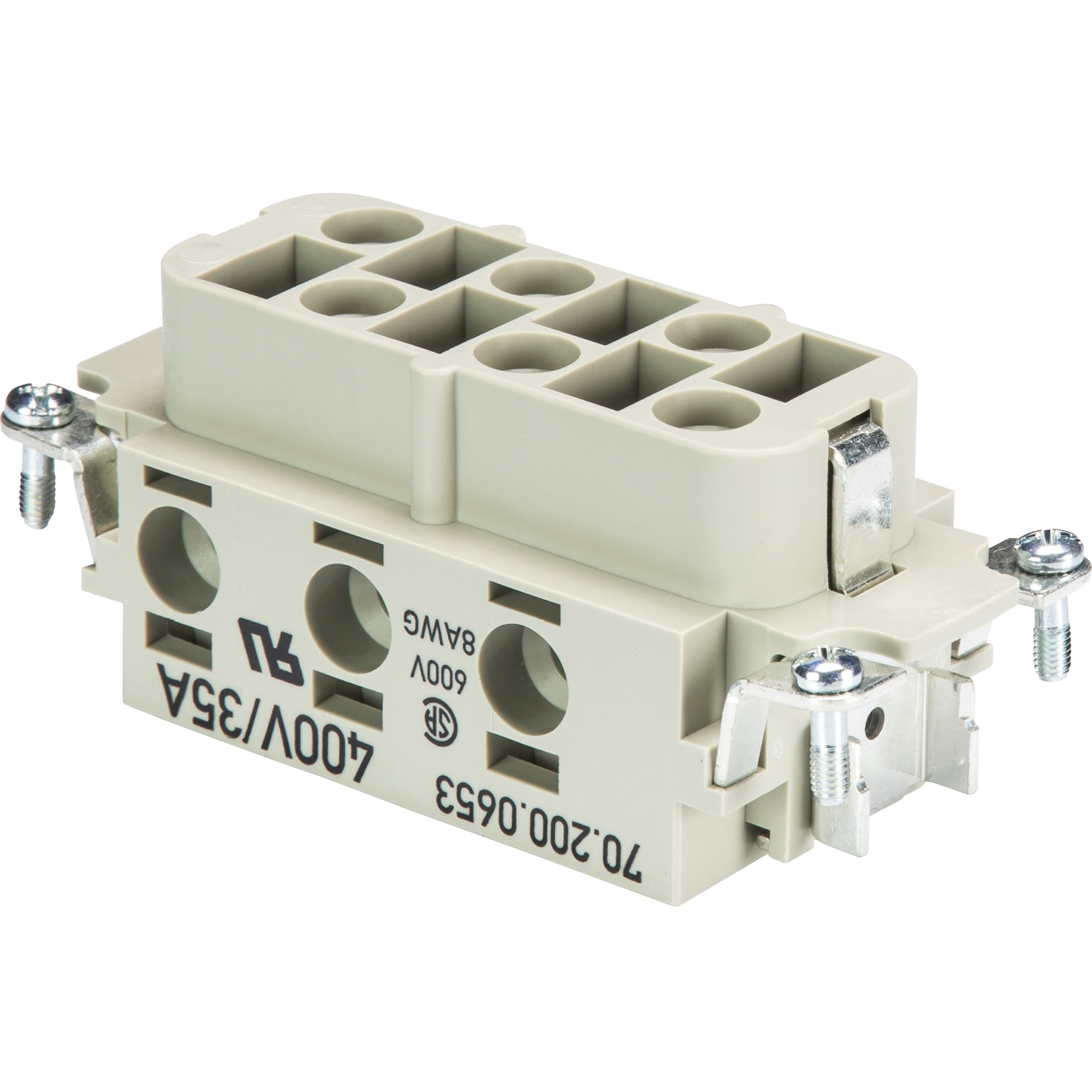 Wieland - bloc contacts fempow bus 6 6,0 40 ag insert femelle