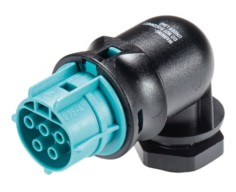 Wieland - embase RST20i5 coudé femelle à vis M20 Turquoise