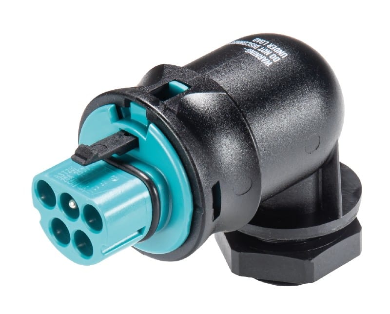 Wieland - embase RST20i5 coudé mâle à vis M20 Turquoise