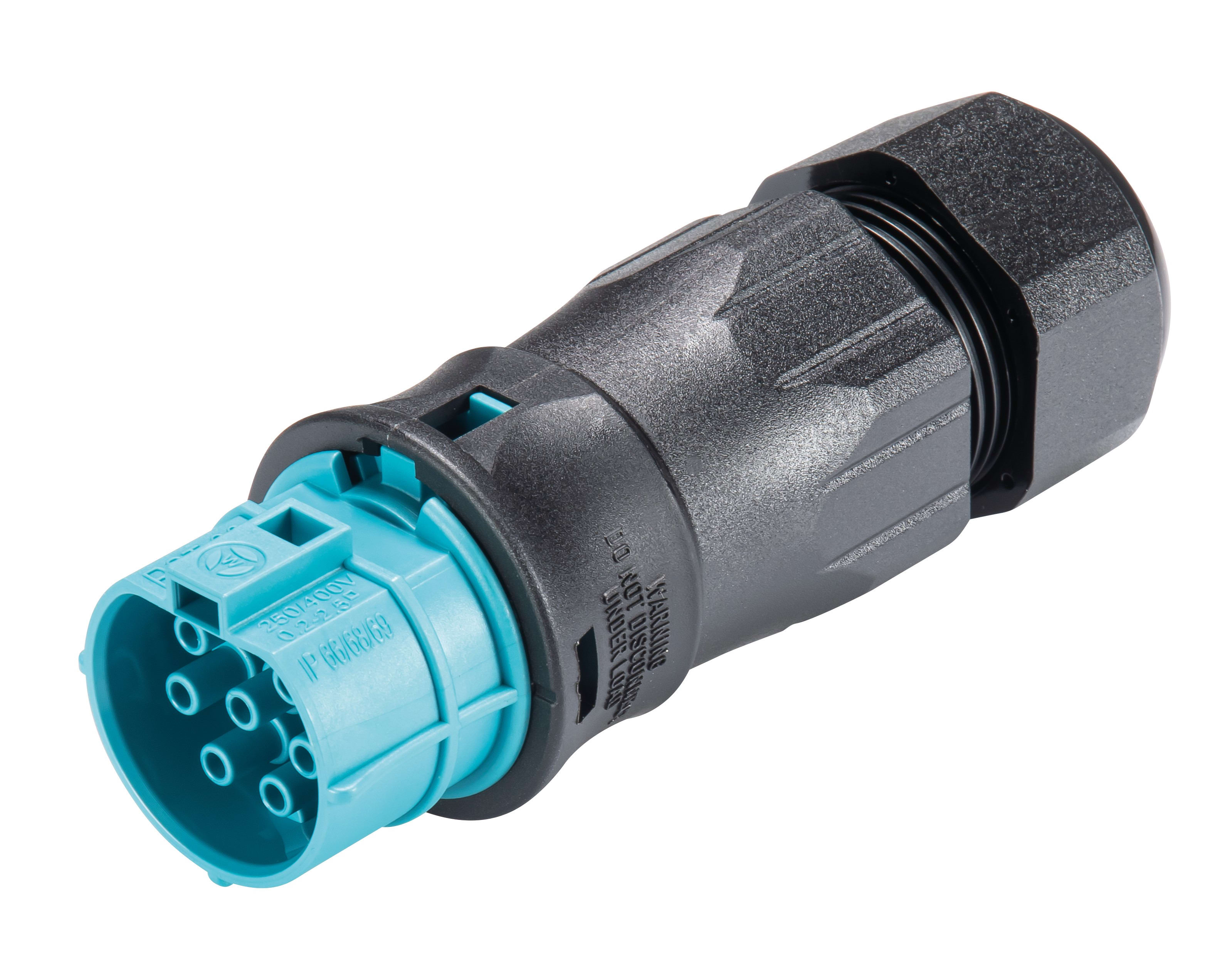 Wieland - Con. RST20i7 droit femelle à vis simple 13-18mm turquoise