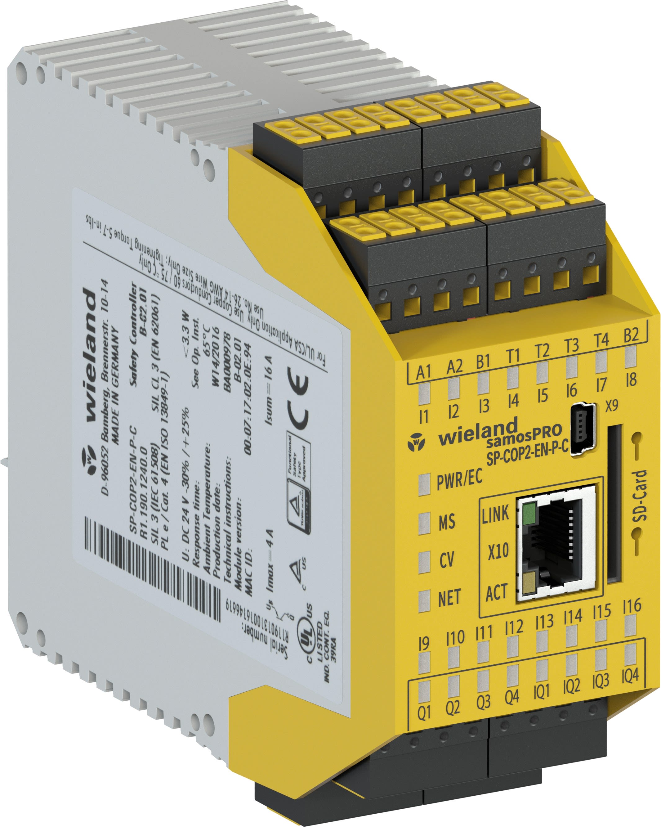 Wieland - module de sécurité SP-COP2-EN-P-C  24V DC, 16 entrées sécurisées, 4 sorties sécu