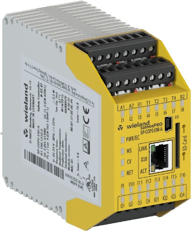 Wieland - module de sécurité SP-COP2-ENI-A 24V DC, 16 entrées sécurisées, 4 sorties sécur