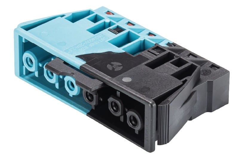 Wieland - embase GST18i6 femelle à ressort Noir/Bleu pastel