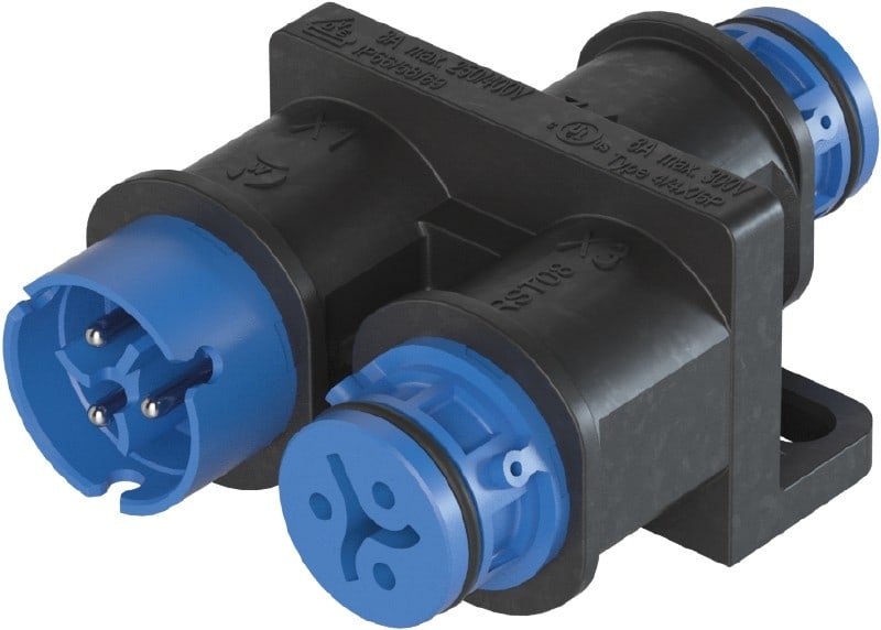 Wieland - Répartiteur RST08i3 1E/2S bleu clair
