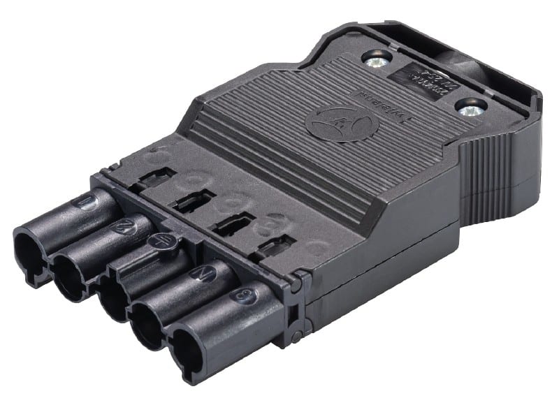 Wieland - connecteur GST18i5 mâle à vis Noir (11,5-15,5mm)