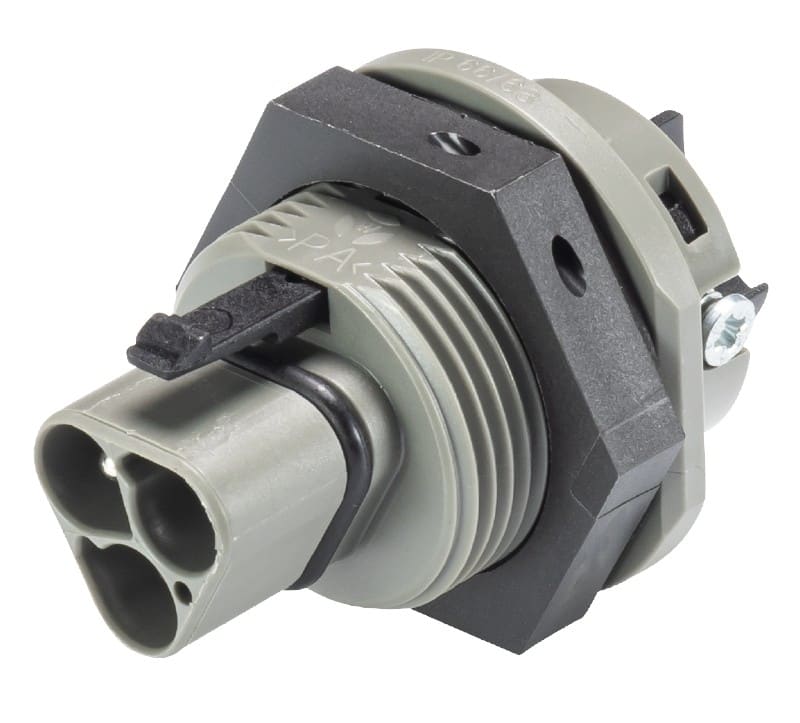 Wieland - embase RST25i3 mâle M25 à vis Gris foncé