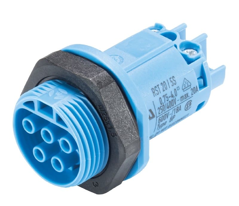 Wieland - embase RST20i5 femelle à vis M25 Bleu
